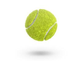 einzelner Tennisball lokalisiert auf weißem Hintergrund foto