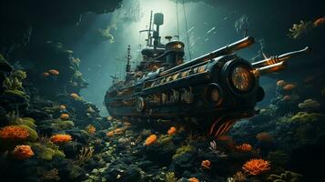 ai generiert 3d realistisch U-Boot foto