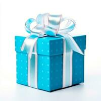 ai generiert Geschenk Box zum Weihnachten. realistisch Geschenk im Weihnachten Farben dekoriert. foto