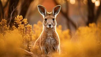 ai generiert Känguru im das wild foto