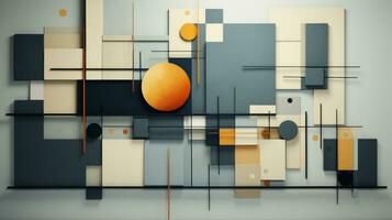 ai generiert abstrakt Kunst beschwingt Orange und schwarz Formen verflechten, Erstellen ein visuell fesselnd Komposition. generativ ai foto