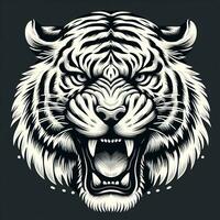 ai generiert Illustration von Weiß Tiger Kopf zum drucken foto