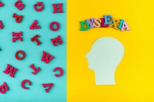 Dyslexie Bewusstsein Konzept mit Briefe foto