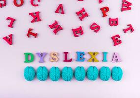 Dyslexie Bewusstsein Konzept mit Briefe foto