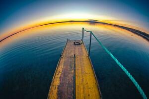 Sonnenaufgang beim das Limfjord im Dänemark foto