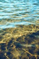 Wasser Oberfläche Reflexionen beim das Strand foto