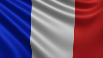 machen von das Frankreich Flagge flattert im das Wind Nahaufnahme, das National Flagge von foto