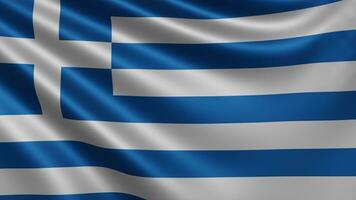 machen von das Griechenland Flagge flattert im das Wind Nahaufnahme, das National Flagge von foto