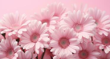 ai generiert Rosa Gänseblümchen Blume Hintergrund mit Weiß Punkte auf Licht Rosa Hintergrund foto
