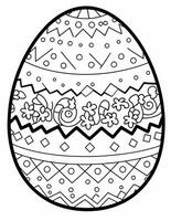 ai generiert groß Ostern Ei Färbung Seite zum Kinder zum Ostern foto