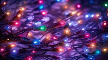 ai generiert Weihnachten Beleuchtung glühend Urlaub Feier foto