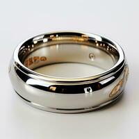 ai generiert Hochzeit Ring gemacht von Platin, Schmuck 850, 900, 950 - - ai generiert Bild foto