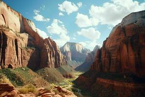 ai generiert das surreal Landschaften von Zion National Park USA foto