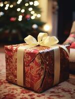 ai generiert Weihnachten Kisten voll von Geschenke. foto
