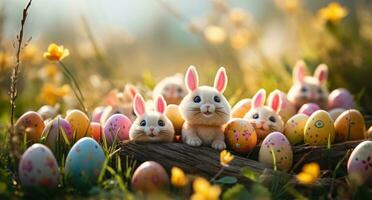 ai generiert Bild von Ostern Eier, Ostern thematisch Hintergrund, foto