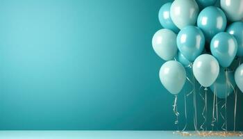 ai generiert bunt Geburtstag Hintergrund. Mehrfarbig Luftballons, Party foto