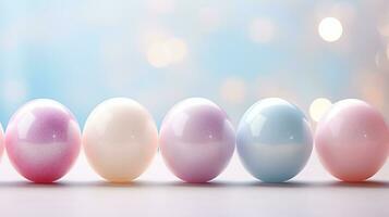 ai generiert Sanft Pastell- Farben im verschwommen Ostern Eier foto