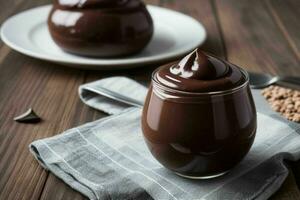 ai generiert Schokolade Pudding. Profi Foto
