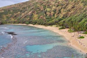 Luftaufnahme von Hanauma Bay Hawaii foto