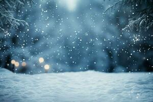 ai generiert zauberhaft Schnee Tapeten ein perfekt Hintergrund zum Weihnachten und Neu Jahr Feierlichkeiten ai generiert foto