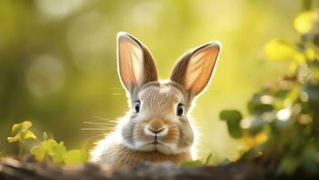 ai generiert Ostern Hase mit schön Frühling Natur. ai generiert foto