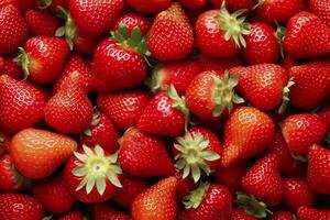 ai generiert Textur von frisch Erdbeeren wie Hintergrund. generativ ai foto