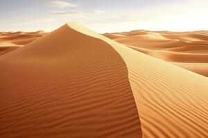 ai generiert rollen Orange Sand Dünen und Sand ripples.ai generiert. foto