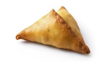 ai generiert lecker Samosa isoliert auf Weiß Hintergrund. ai generiert. foto