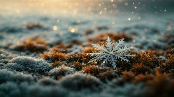 ai generiert erkunden das mikroskopisch Welt von Schneeflocken, eintauchen in das Wissenschaft hinter ihr Formation und das Schönheit von ihr Individuell Entwürfe. foto