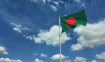 Bangladesch Flagge Land National politisch Regierung Blau Himmel wolkig Hintergrund Hintergrund Kopieren Raum Konflikt Krieg Wirtschaft Partnerschaft Freundschaft Geschäft Wirtschaft Diplomatie International Wettbewerb foto