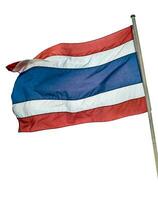 Thailand Flagge von winken auf Weiß Hintergrund foto