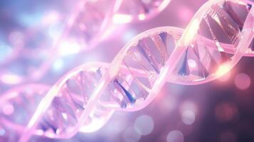 mikroskopisch Struktur DNA ai generiert Biotechnologie Nahansicht Bild foto