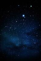 ai generiert klar Nacht Himmel gefüllt mit Sterne Das scheinen zu funkeln gegen ein dunkel Hintergrund. foto