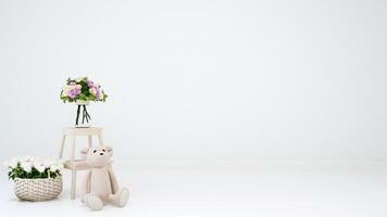 Teddybär und Blume für Kunstwerke
