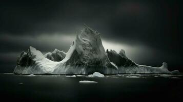 ai generiert Polar- Kuppel Eisberge Landschaft foto