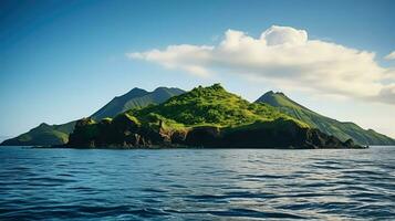 ai generiert Asche vulkanisch Insel Landschaft foto
