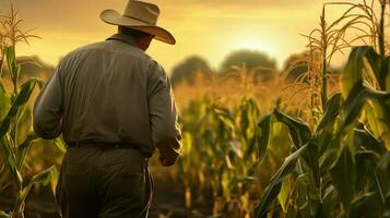 ai generiert Landwirtschaft Ackerland Landschaft schließen foto