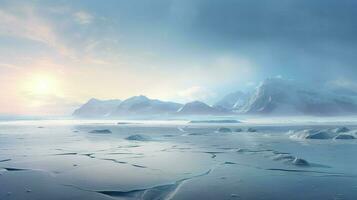 ai generiert Dichtungen Antarktis Tundra Landschaft foto