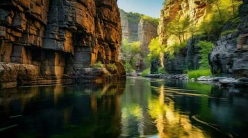 ai generiert Natur Schlucht Schlucht Landschaft foto