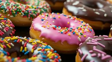 ai generiert Glasur ungesund Krapfen Essen foto