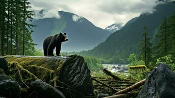 ai generiert Natur gemäßigt Regenwald Landschaft foto