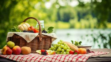 ai generiert Salat Freizeit Picknick Essen foto