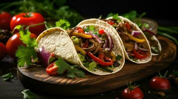 ai generiert Guacamole Mittagessen Taco Essen foto