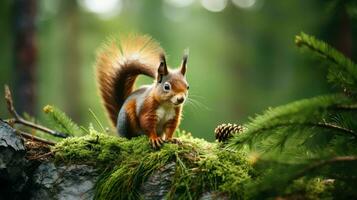 ai generiert Tanne Nadelbaum Wald Taiga foto