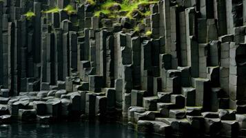 ai generiert Formation Basalt Säulen Landschaft foto