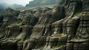 ai generiert Erosion tektonisch Plateau Landschaft foto