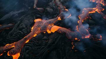 ai generiert Geologie Lava Plateau Landschaft foto