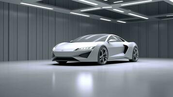 ai generiert futuristisch Sport Fahrzeug Auto im das abstrakt Stil Hintergrund foto