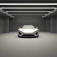 ai generiert futuristisch Sport Fahrzeug Auto im das abstrakt Stil Hintergrund foto