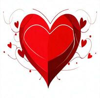 ai generiert Valentinstag Tag Hintergrund mit rot Herzen und Geschenk. Kopieren Raum. foto